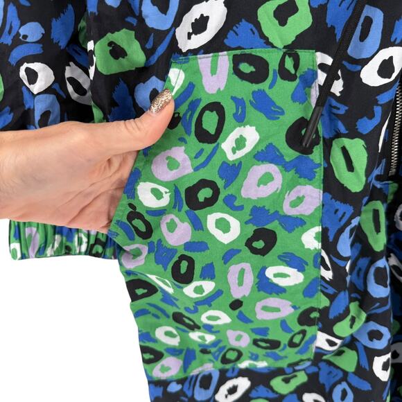 Diane Von Furstenberg Target Jumpsuit Nylon XXS Retro Funky Animal Print Blue - Picture 5 of 9